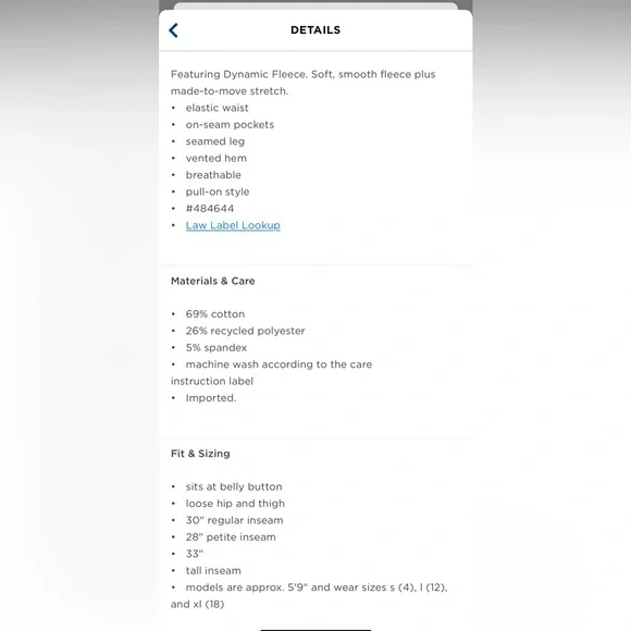 Women’s High Waisted Fleece Trouser Pant XXL TALL - Picture 9 of 10